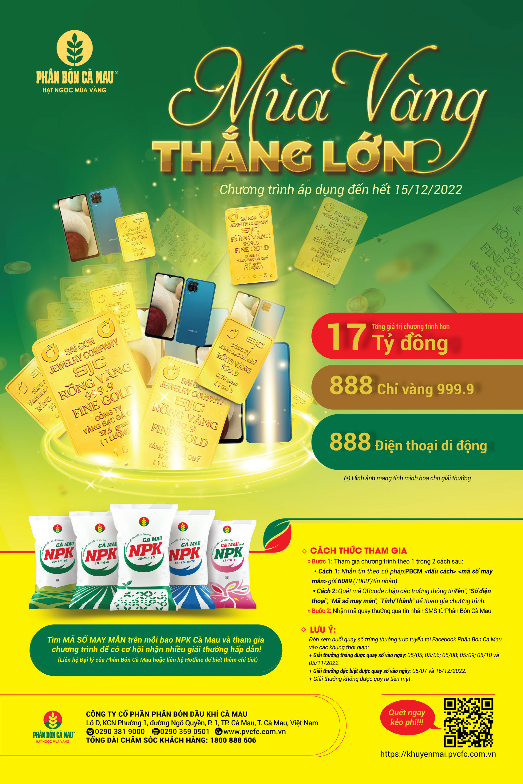 PHÂN BÓN CÀ MAU triển khai “Mùa Vàng Thắng Lớn” với tổng giá trị chương trình 17 tỷ đồng