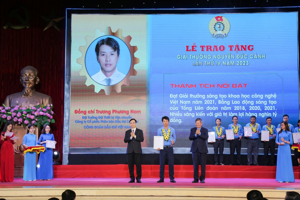 Kỹ Sư PVCFC Vinh Dự Nhận Giải Thưởng Nguyễn Đức Cảnh Lần Thứ IV Do Tổng Liên Đoàn Lao Động Việt Nam Trao Tặng